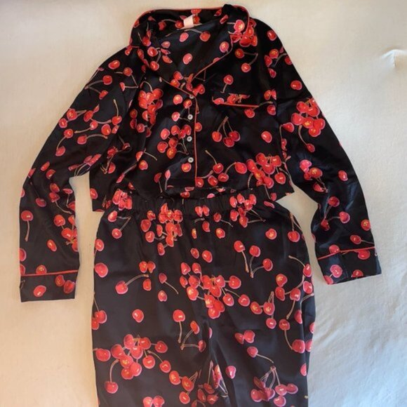 Victoria's Secret Cherry Satin PJ Set - Picture 1 of 3